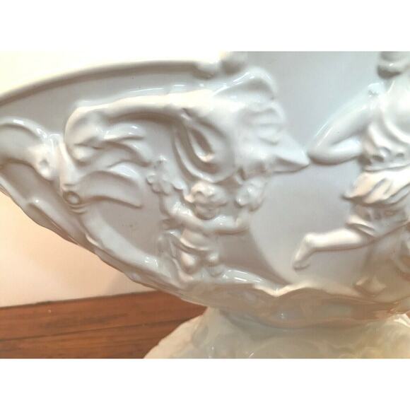 ELPA ALCOBACA Made in Portugal Ivory Large Centerpiece Vase Roman Theme - Picture 7 of 9